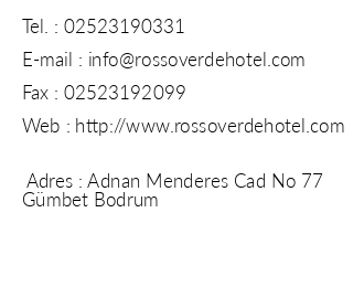 Rosso Verde Hotel iletiim bilgileri